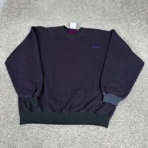 Vintage Duofold Sweatshirt Mens XL Purple Fleece Crewneck Made USA 90s